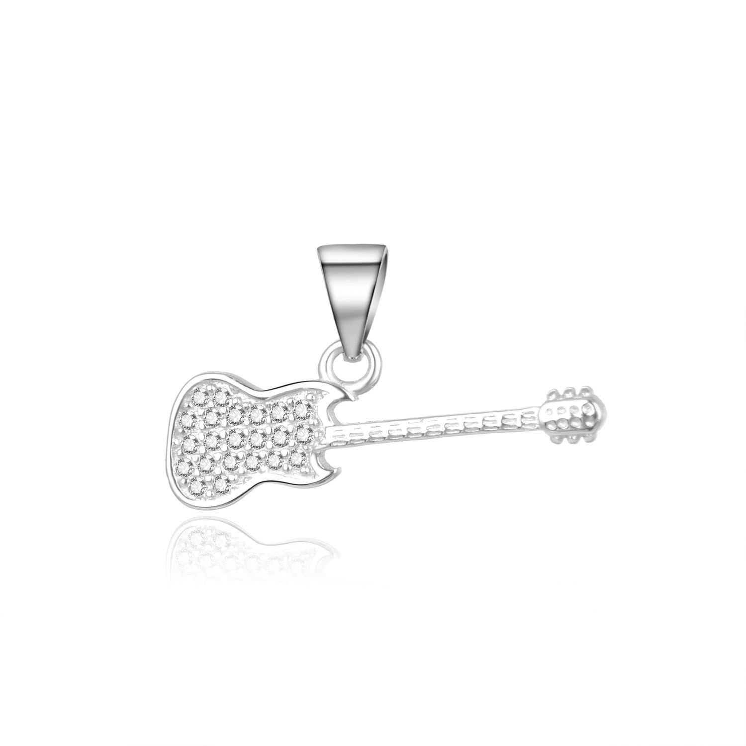 MOISS Stílusos ezüst gitár medál P0001147