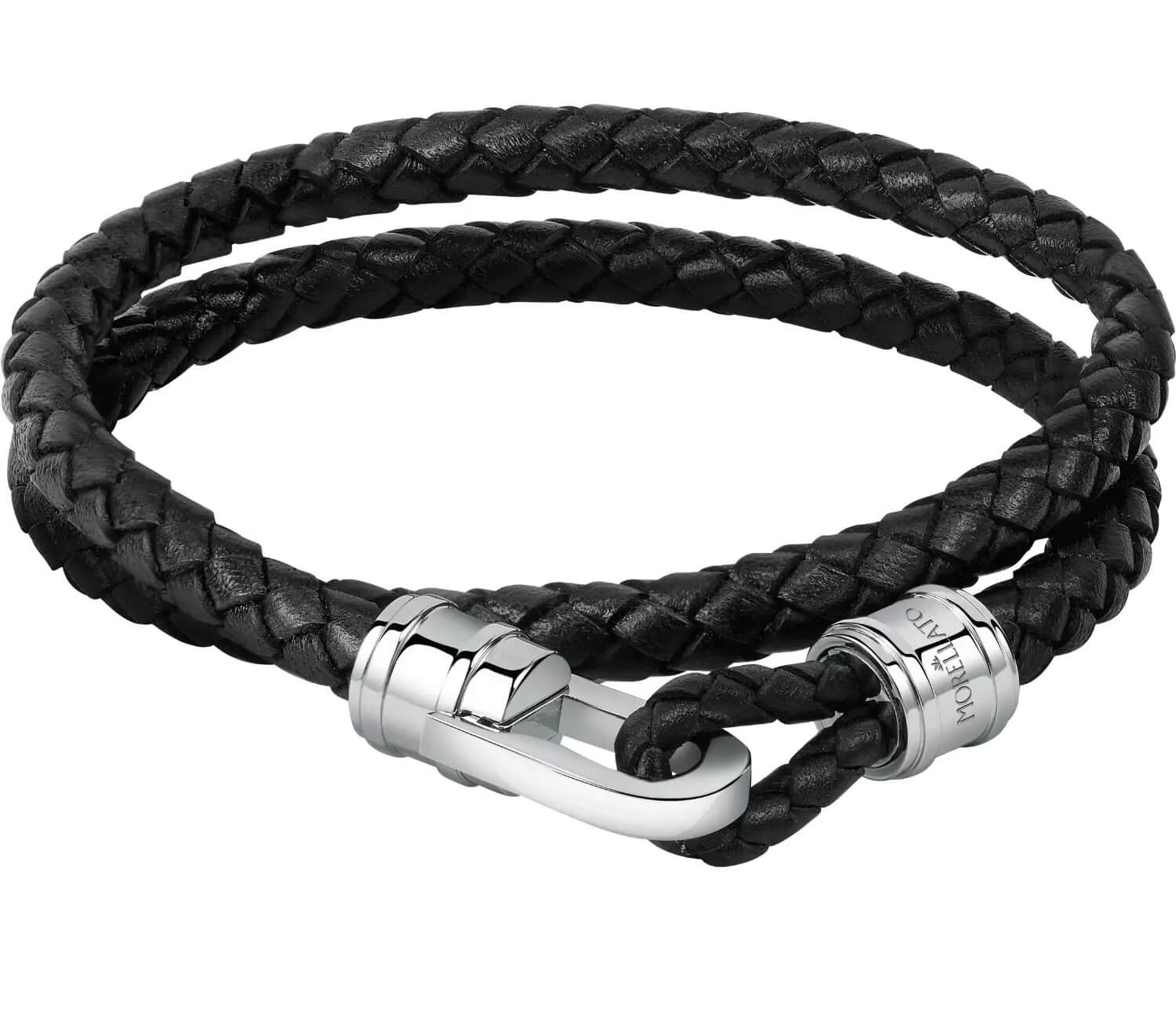 Morellato Bracciale doppio in pelle nera Moody SQH3 40 cm