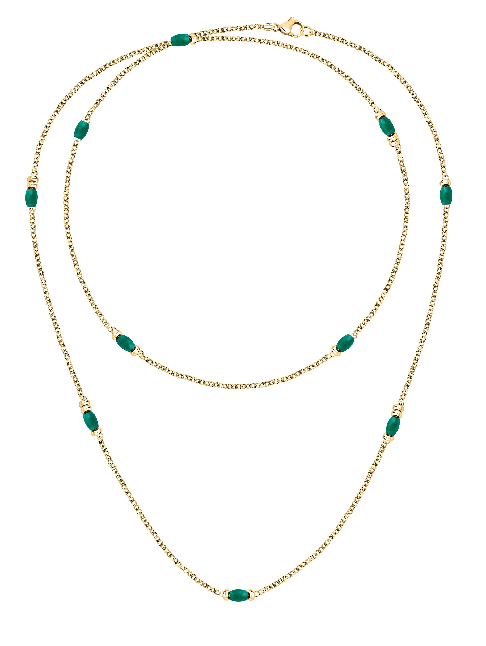 Morellato Dvojitý pozlacený náhrdelník s korálky Colori SAXQ01