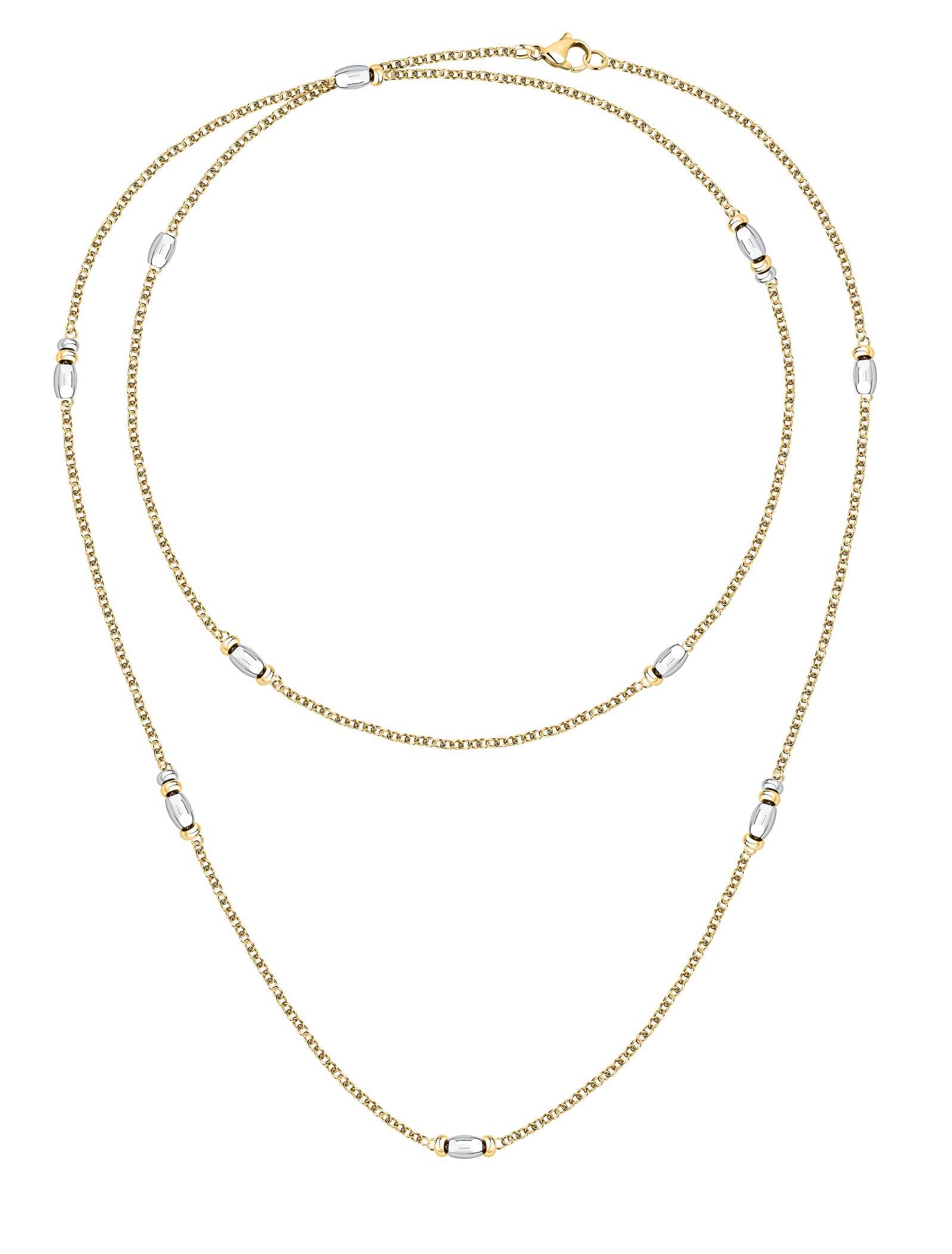 Morellato Dvojitý pozlacený náhrdelník s korálky Colori SAXQ02