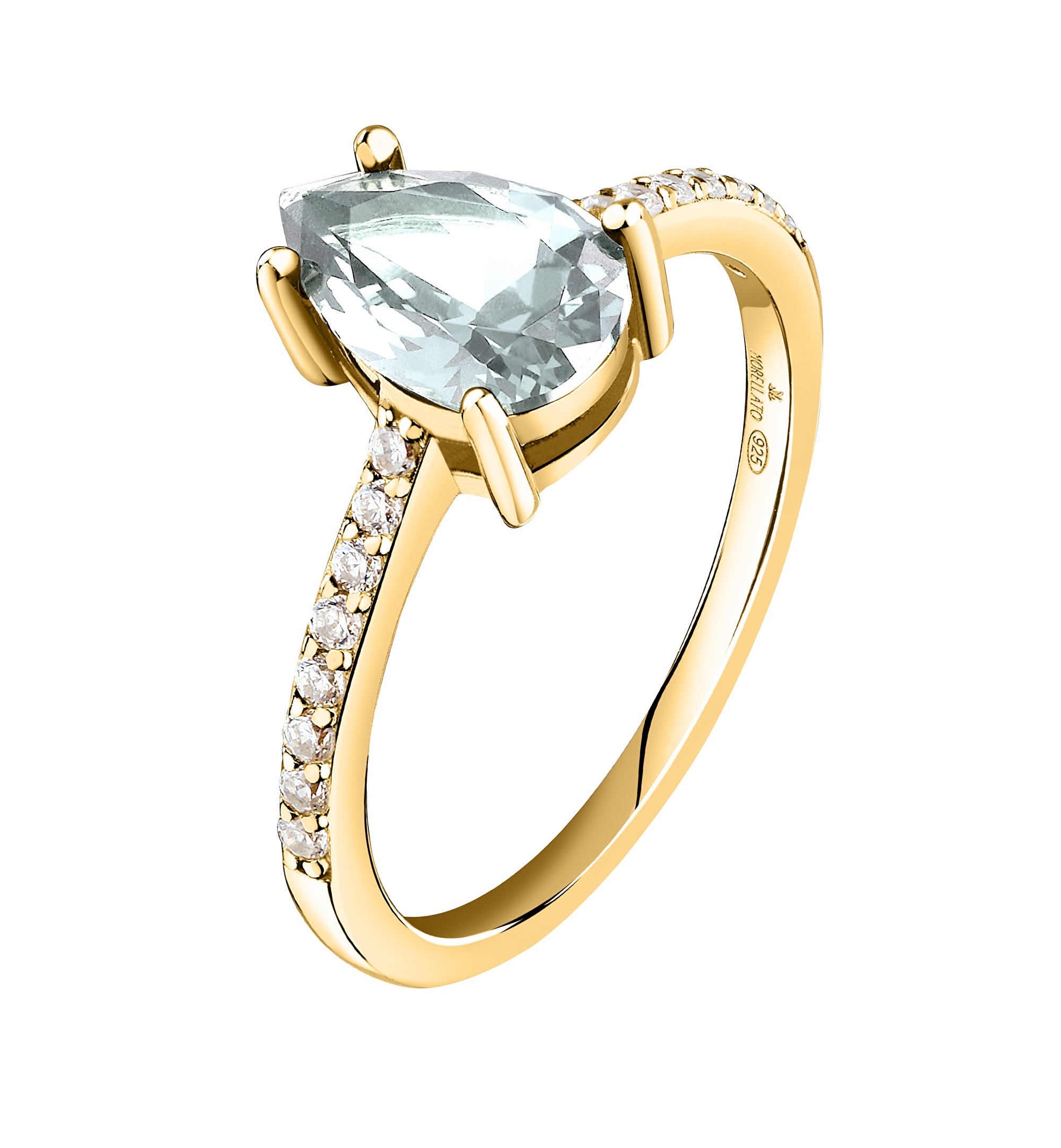 Morellato Elegantní pozlacený prsten se zirkony Tesori SAIW2100 56 mm