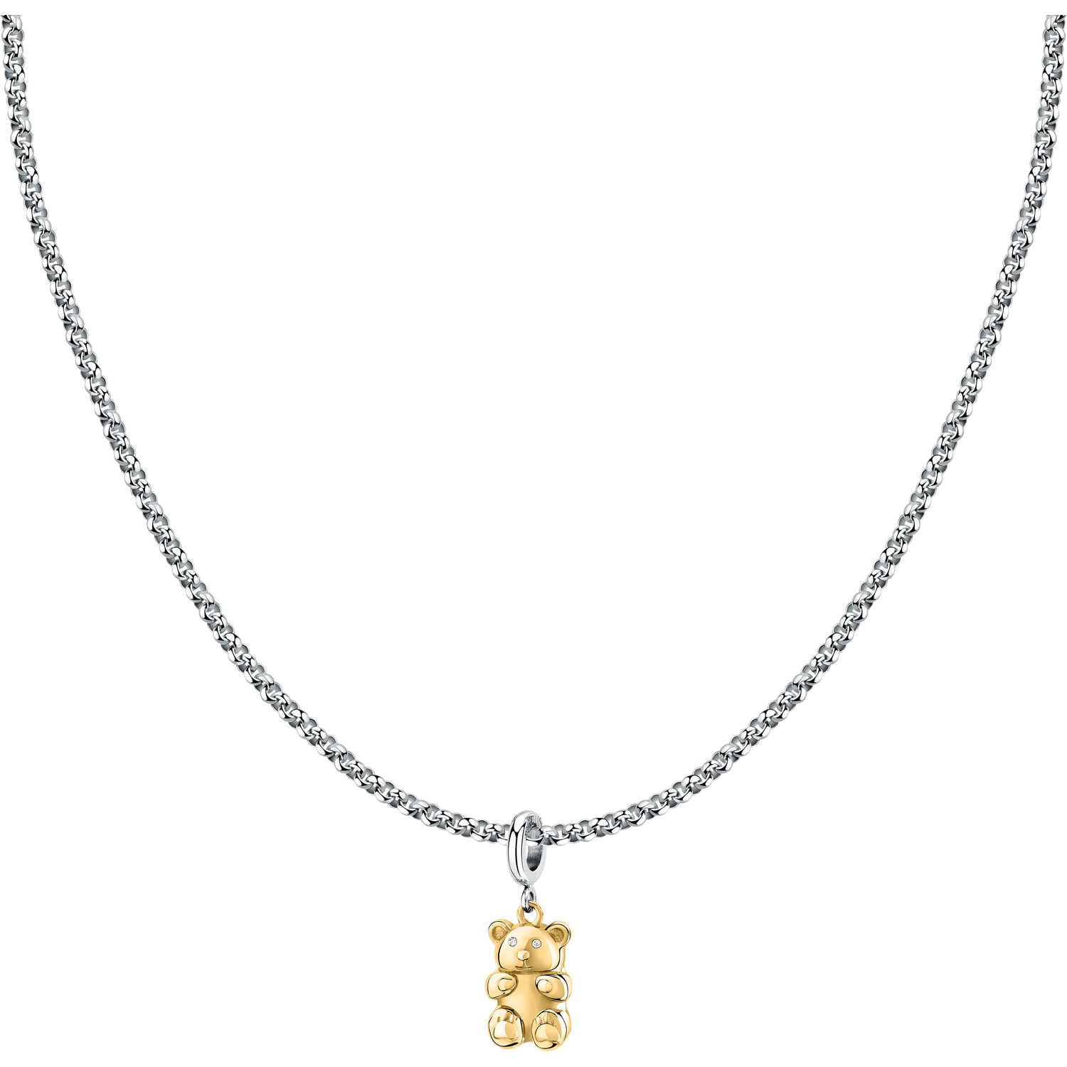 Levně Morellato Ocelový bicolor náhrdelník s medvídkem Drops SCZ1326