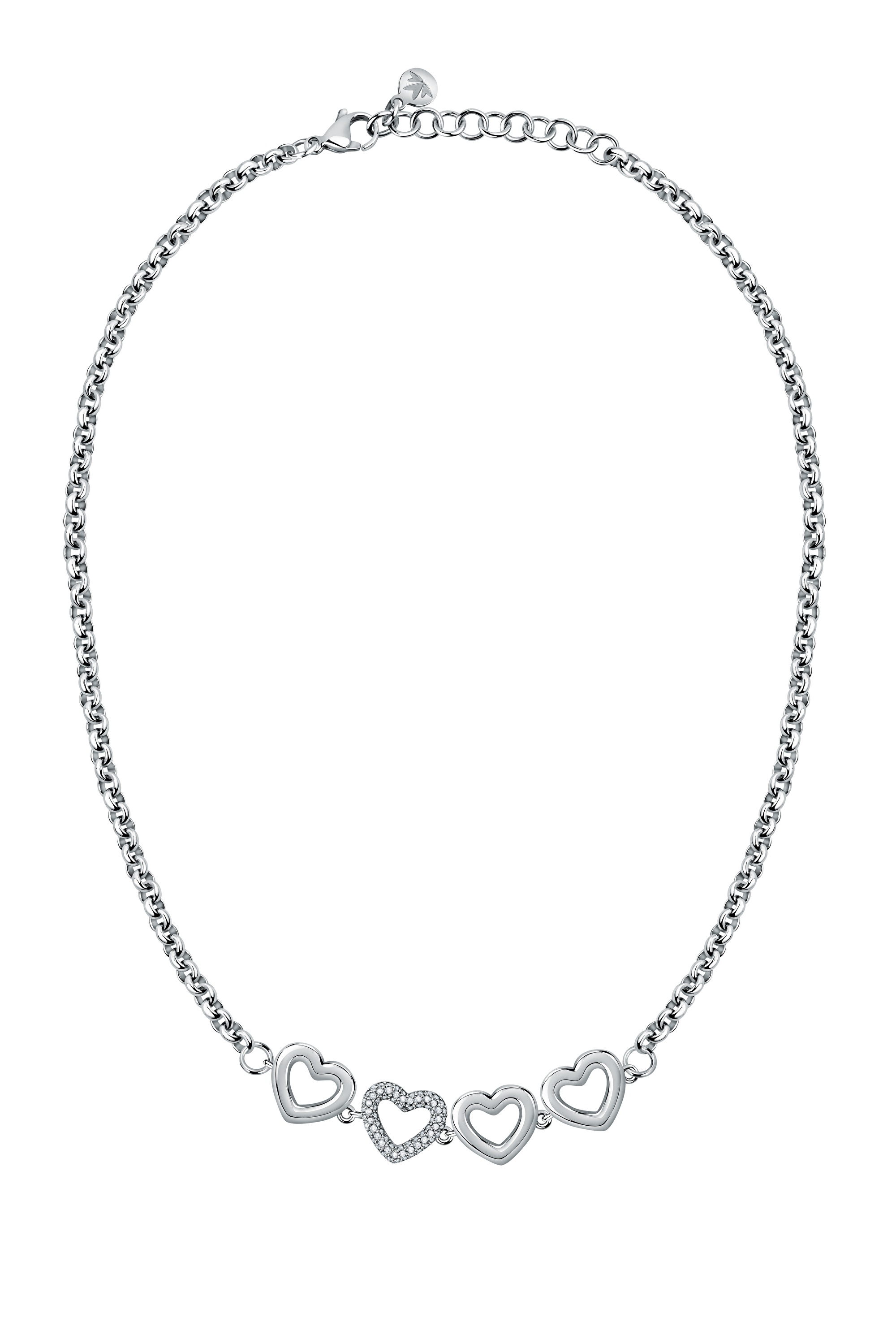 Morellato Pôvabný oceľový náhrdelník so srdiečkami Bagliori SAVO30