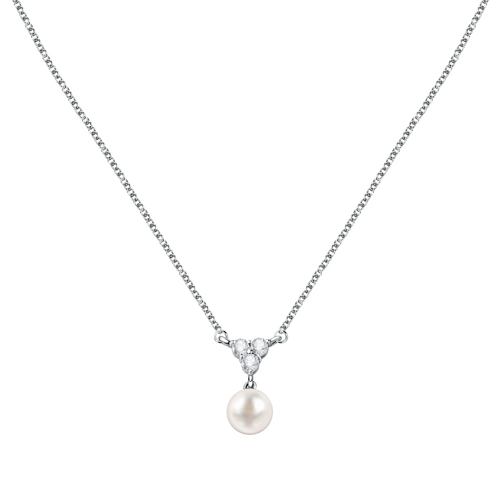 Morellato Půvabný stříbrný náhrdelník s perlou Gioia SAER50
