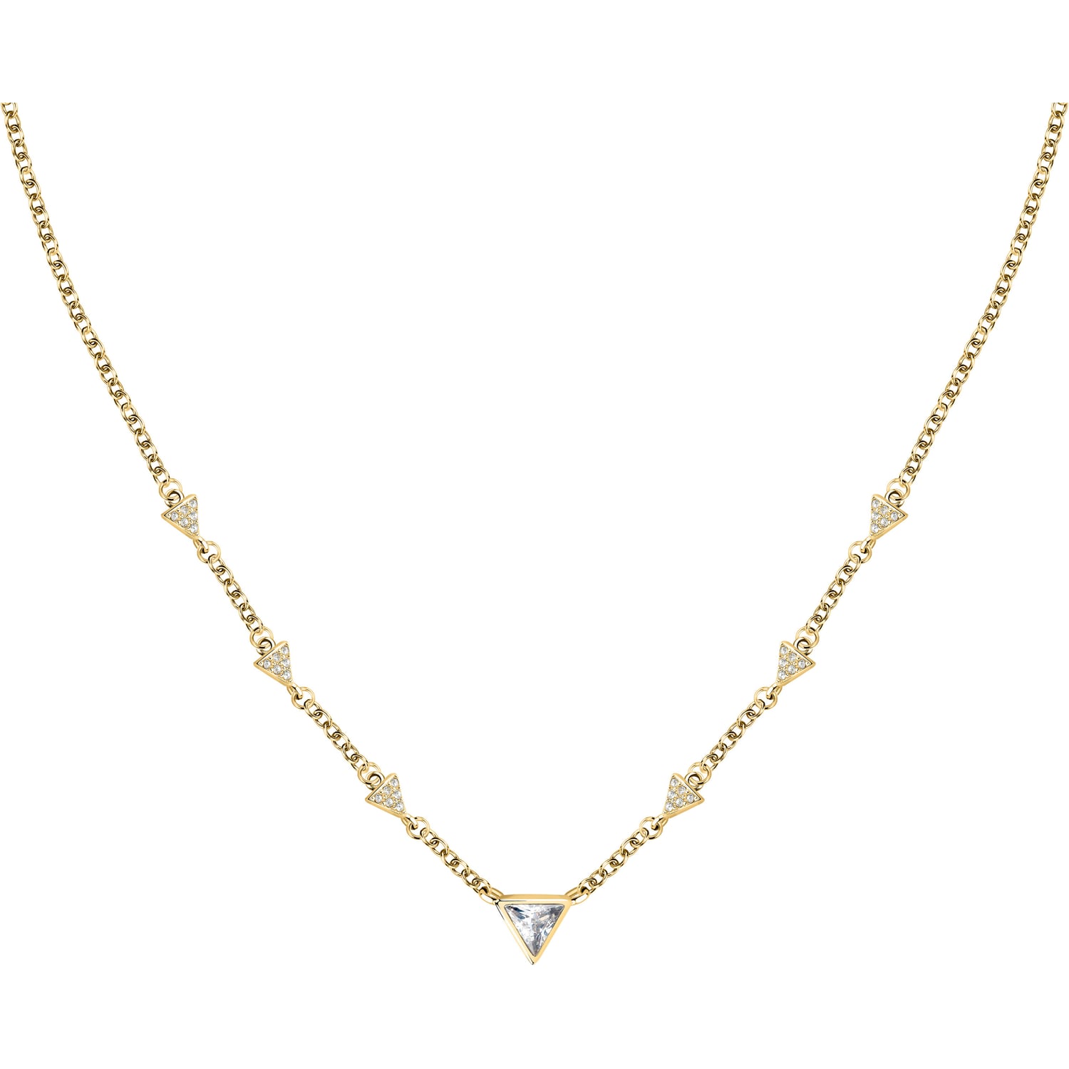 Levně Morellato Slušivý pozlacený náhrdelník s krystaly Trilliant SAWY01