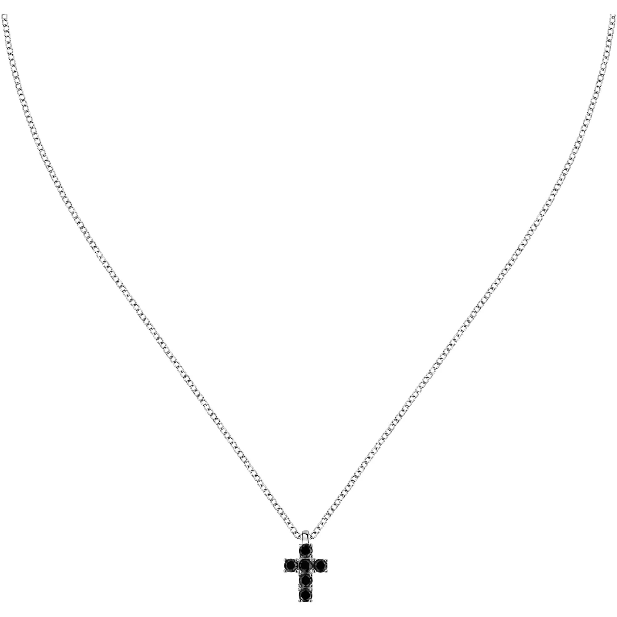 Morellato Štýlový strieborný náhrdelník Krížik so zirkónmi SATT13