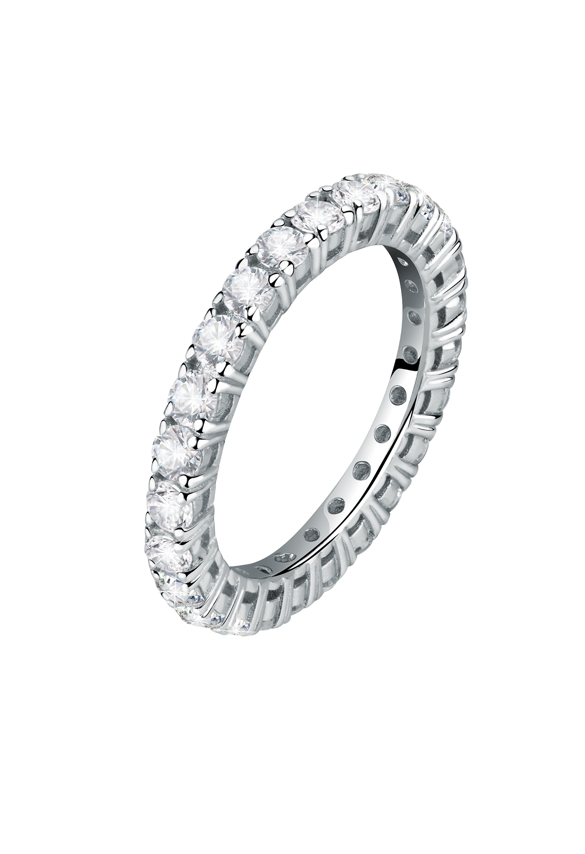 Levně Morellato Třpytivý stříbrný prsten se zirkony Scintille SAQF161 54 mm