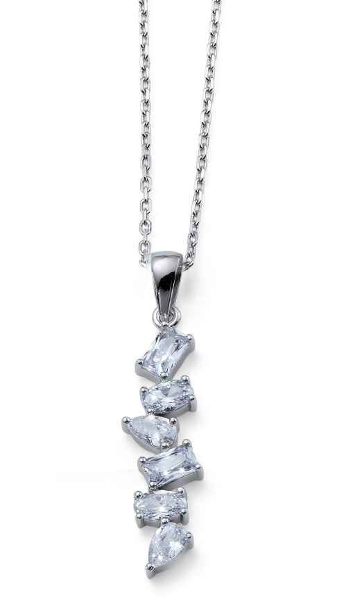 Oliver Weber Blyštivý stříbrný náhrdelník Augusta 61200 (řetízek, přívěsek)