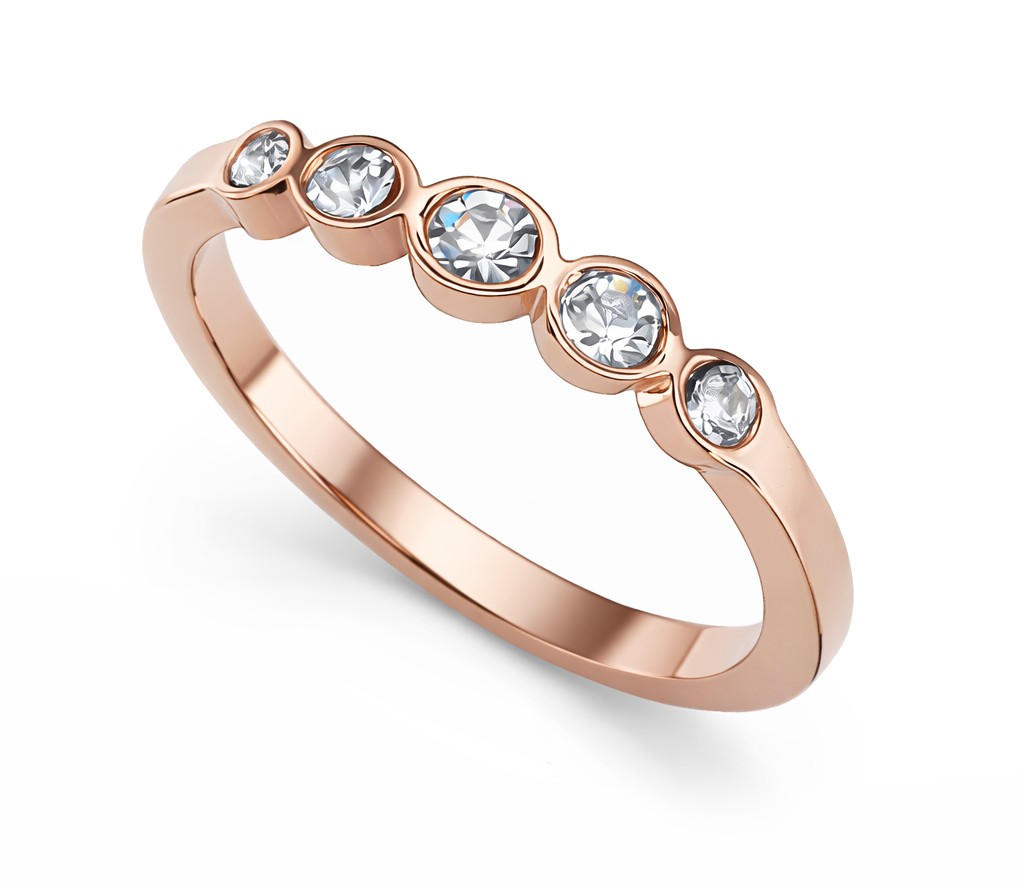 Oliver Weber Elegantný bronzový prsteň s čírymi kryštálmi Change 41165 61 mm