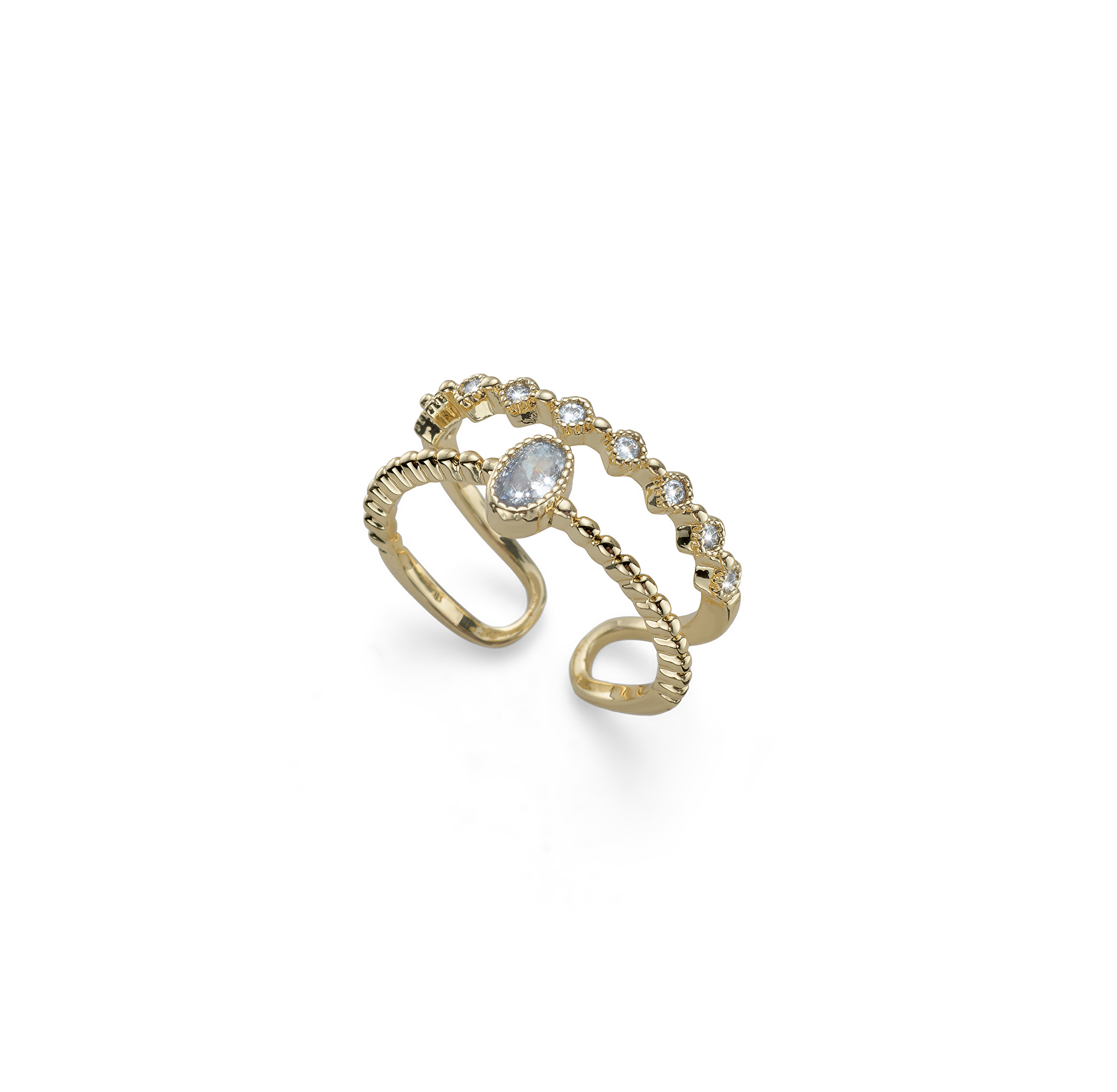 Oliver Weber Elegáns, aranyozott gyűrű Tiana 41213G M (53 - 55 mm)