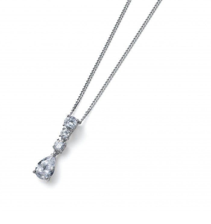 Oliver Weber Ezüst nyaklánc kristályokkal Genuine Drop 61184 (lánc, medál)