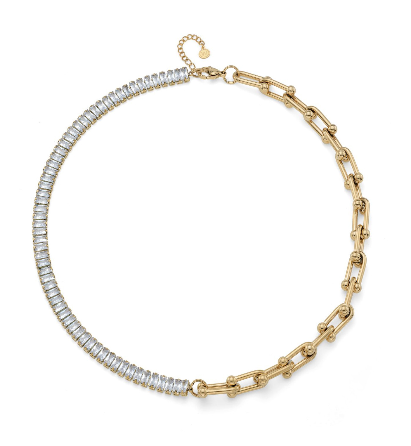 Oliver Weber Luxusný pozlátený náhrdelník s kubickými zirkónmi Hebo Crystal Spirit 12298G
