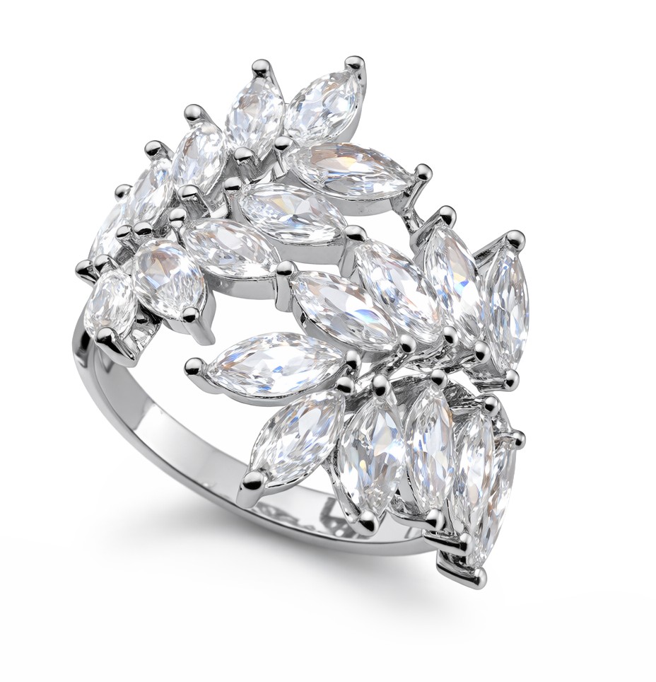 Oliver Weber Luxusný prsteň s kubickými zirkónmi Sheaf 41184 54 mm