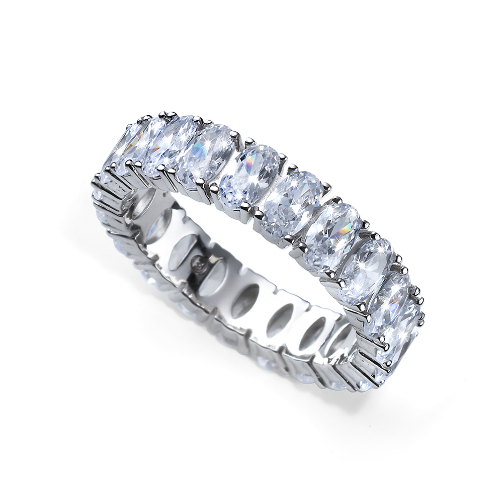 Oliver Weber Luxusný strieborný prsteň s kryštálmi Genuine Oval 63258 57 mm