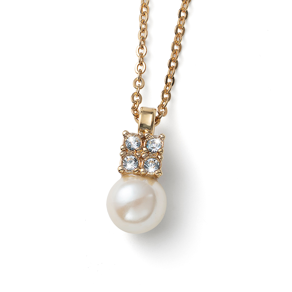 Levně Oliver Weber Nádherný pozlacený náhrdelník s perlou Again 12266G