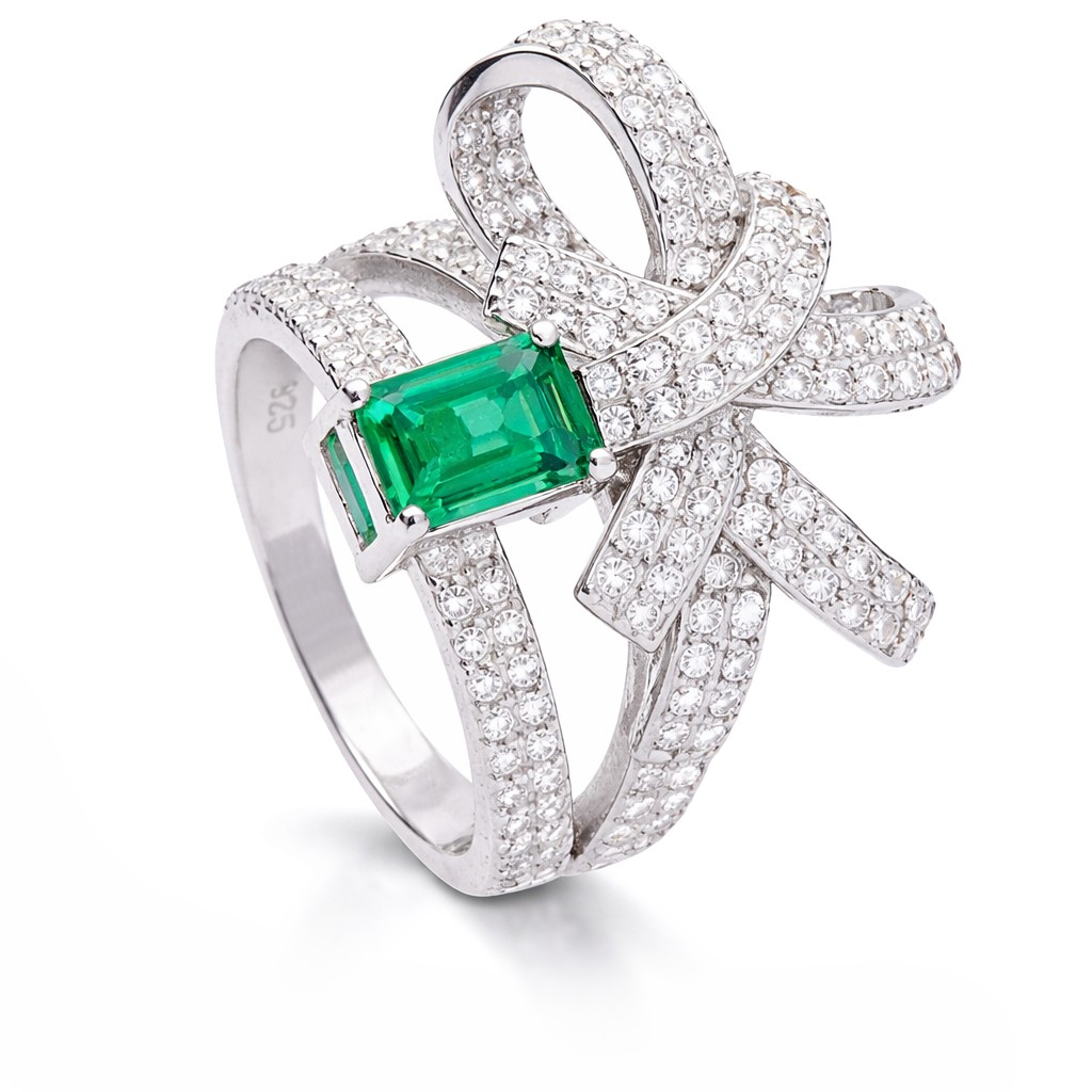 Oliver Weber Nápaditý strieborný prsteň s kryštálmi Fantasia 63357 62 mm