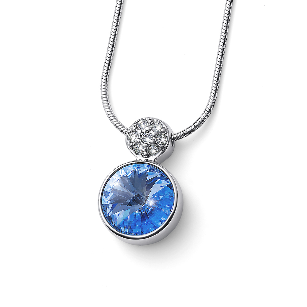 Oliver Weber Oslnivý náhrdelník s modrým kryštálom Wake 12267 211
