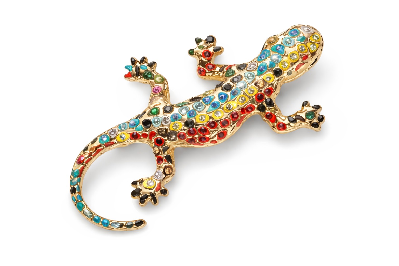 Oliver Weber Pozlátená brošňa s kryštálmi Gaudí Drac 58045G