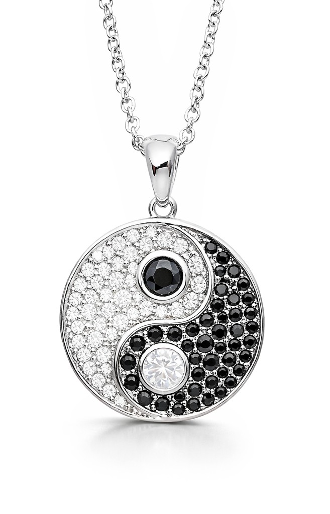 Oliver Weber Pôvabný náhrdelník s kryštálmi Jin a Jang Dualism 12452