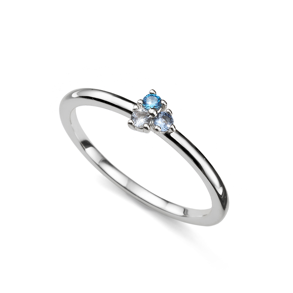 Oliver Weber Půvabný prsten s modrými zirkony Wispy 41158 57 mm