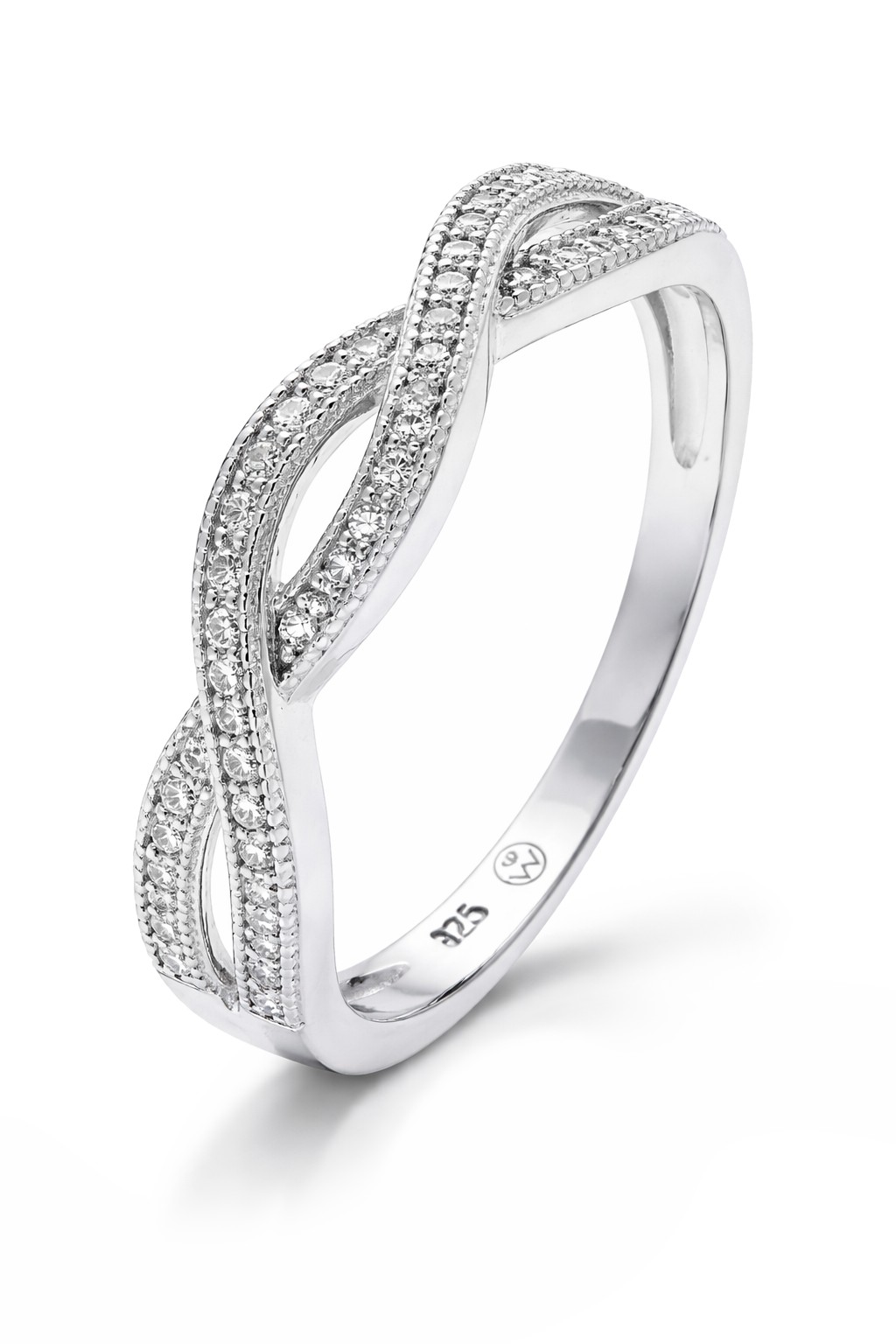 Oliver Weber Pôvabný strieborný prsteň so zirkónmi Promise 63344 54 mm
