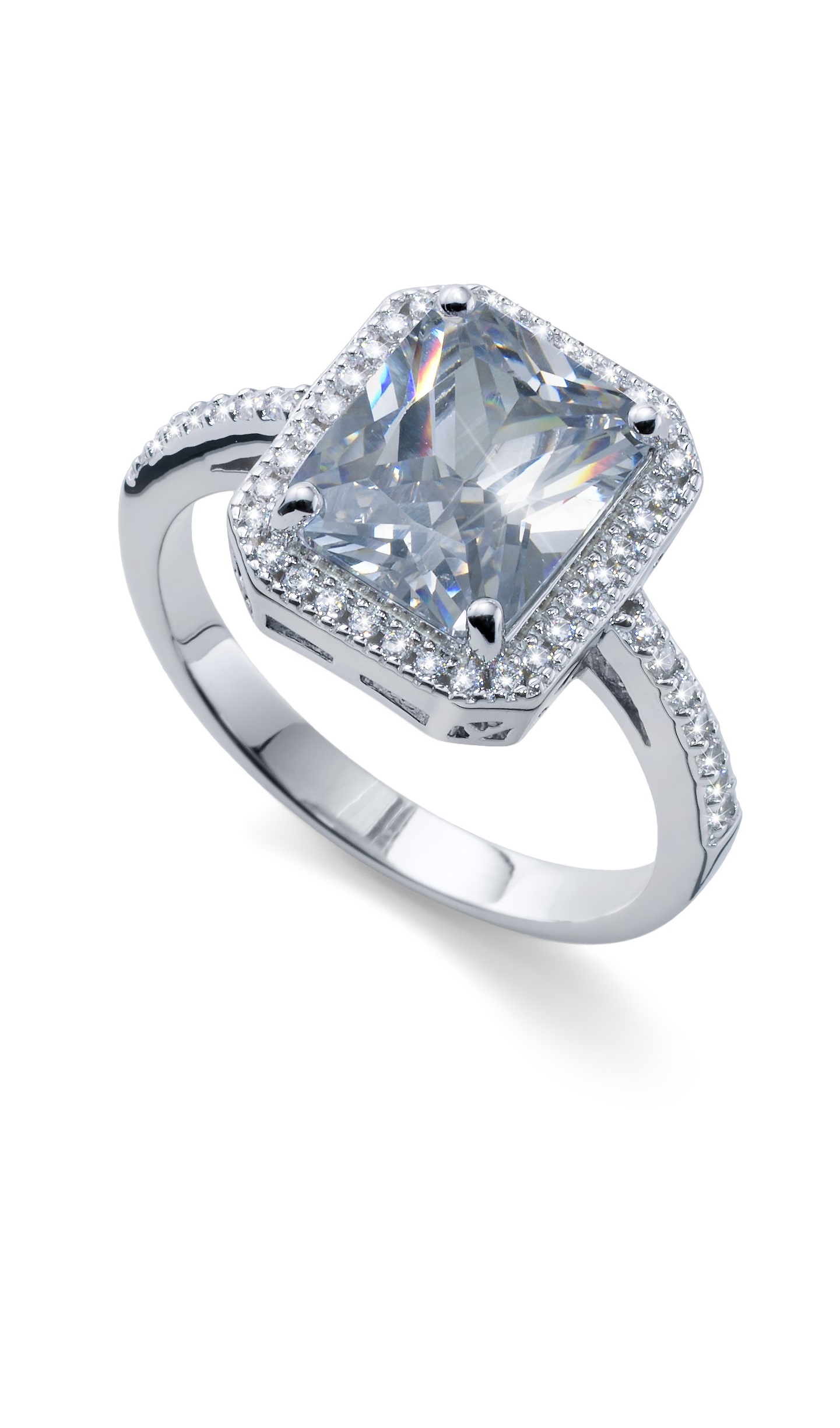 Oliver Weber Třpytivý stříbrný prsten Splendor 63296 57 mm