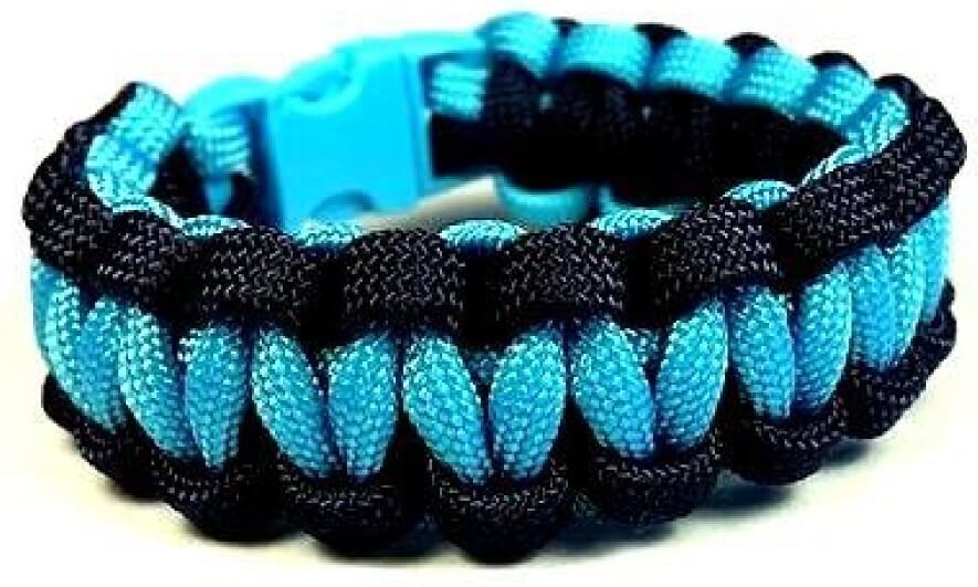 Cordell Paracord karkötő Fekete-kék XL ( 20 - 21 cm )