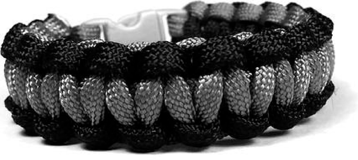 Cordell Paracord bracciale Solomon Nero-Grigio con fili riflettenti XL ( 20 - 21 cm )