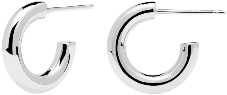 PDPAOLA Minimalistické stříbrné náušnice kruhy Mini CLOUD Silver AR02-376-U