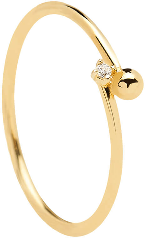 PDPAOLA Pozlacený minimalistický prsten ze stříbra ESSENTIA Gold AN01-130 50 mm