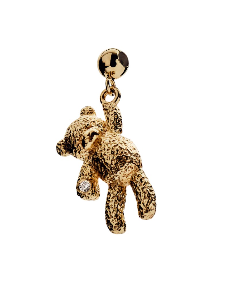 PDPAOLA Drobný pozlátený prívesok so zirkónom Macko CH01-306-U