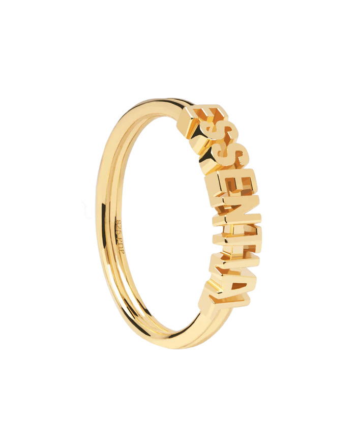 PDPAOLA Elegantný pozlátený prsteň ESSENTIAL Gold AN01-608 54 mm