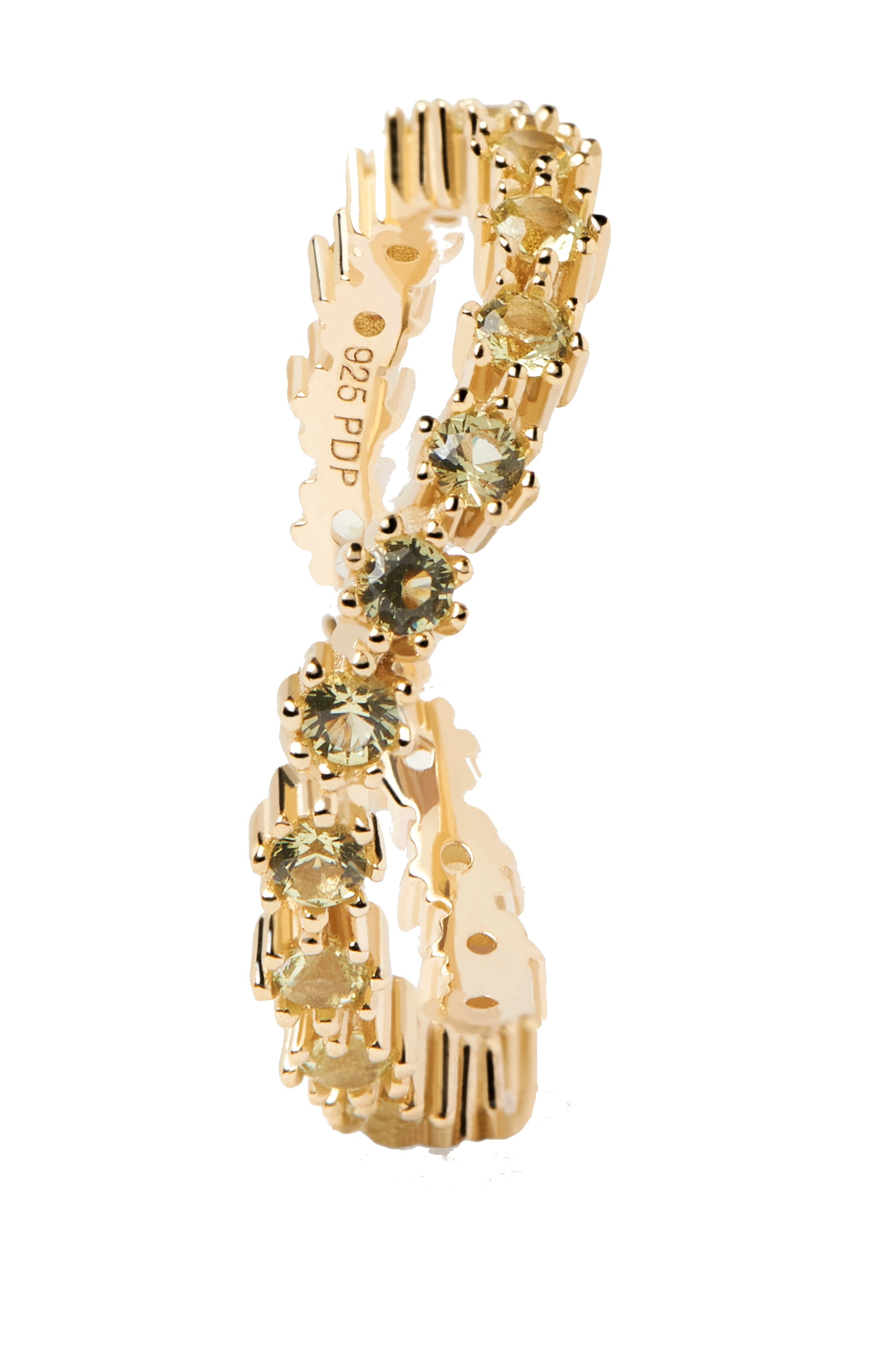 PDPAOLA Elegantní pozlacený prsten se zirkony GREEN TIDE Gold AN01-461 50 mm
