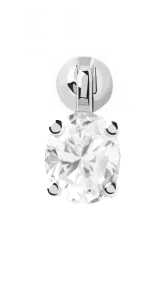 PDPAOLA Elegantní stříbrná single náušnice se zirkonem GIA Silver PG02-724-U