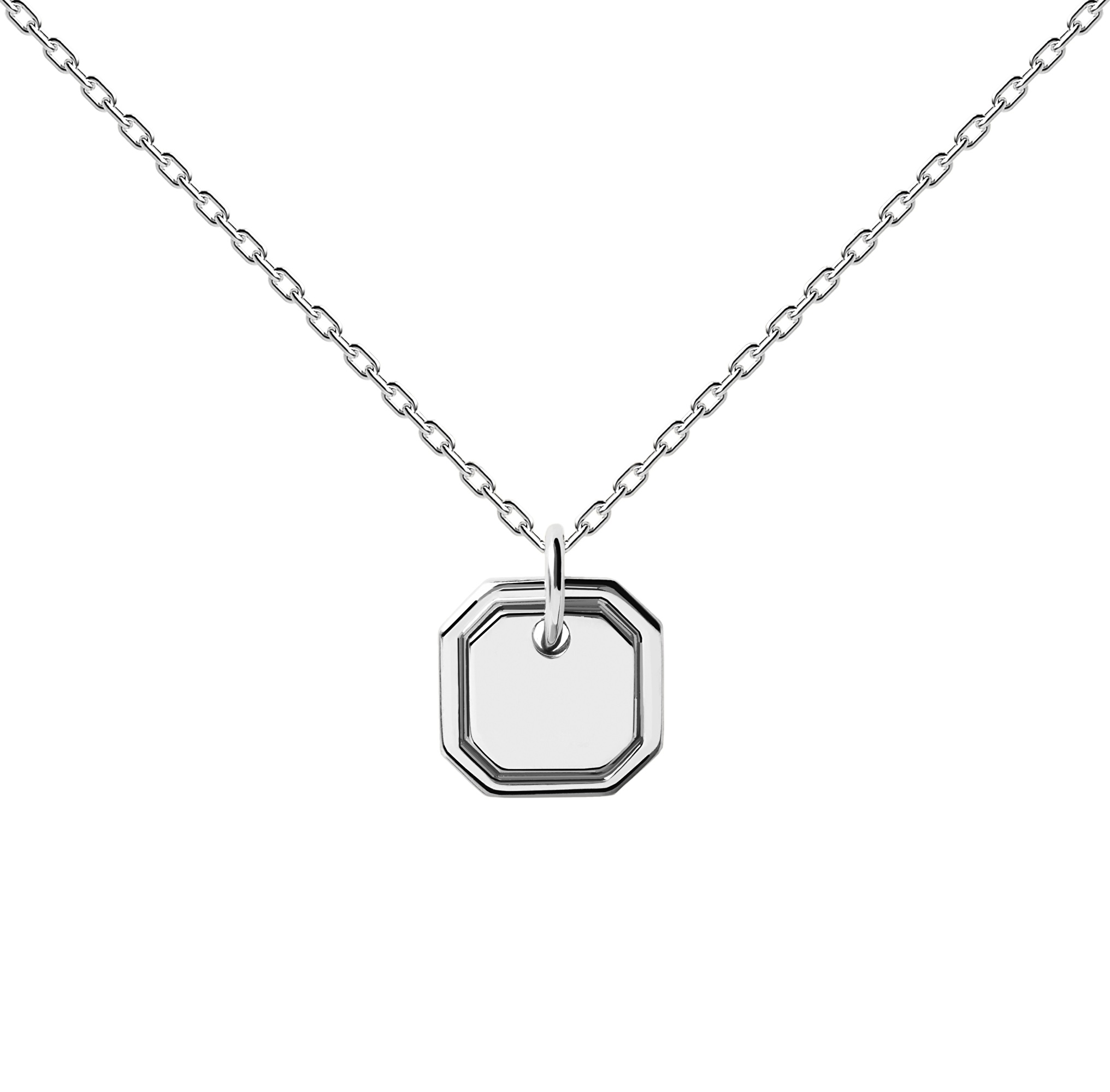 PDPAOLA Elegantní stříbrný náhrdelník OCTET Silver CO02-435-U (řetízek, přívěsek)