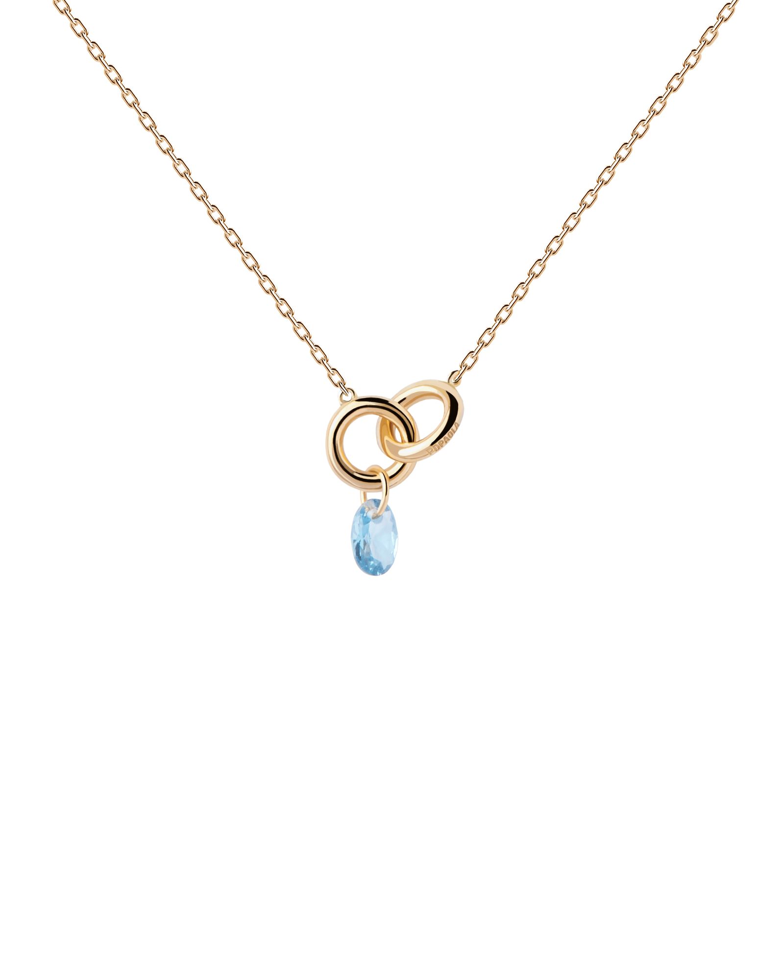 PDPAOLA Krásný pozlacený náhrdelník Blue Lily CO01-842-U