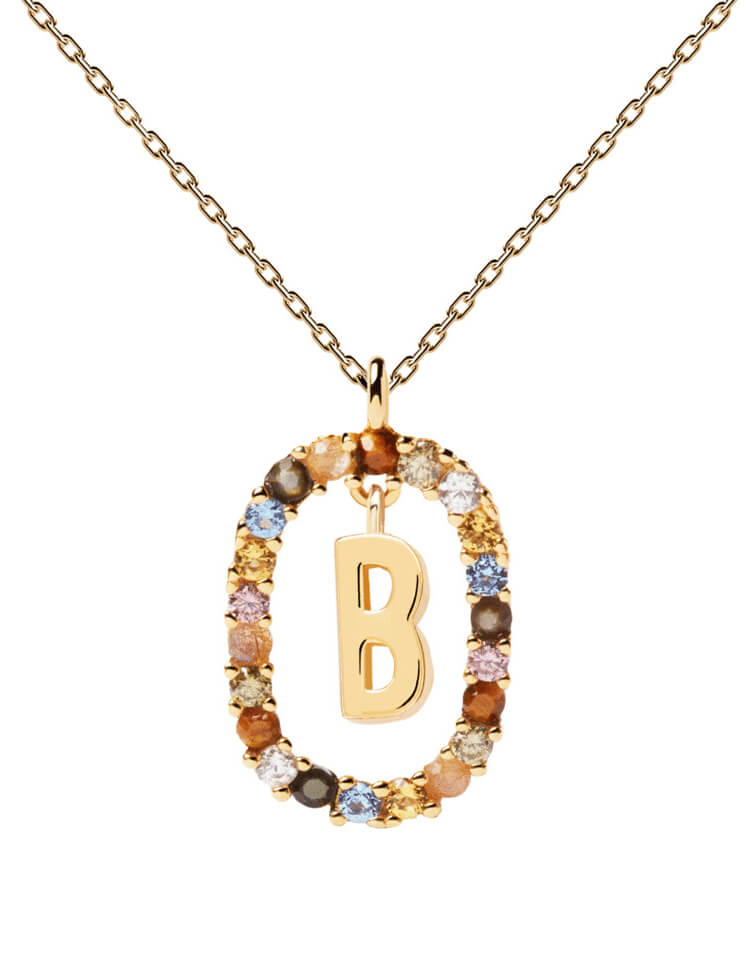 Levně PDPAOLA Krásný pozlacený náhrdelník písmeno "B" LETTERS CO01-261-U (řetízek, přívěsek)
