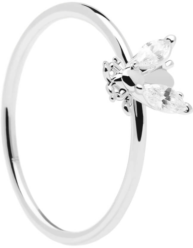 PDPAOLA Krásný stříbrný prsten s něžnou včeličkou BUZZ Silver AN02-218 52 mm