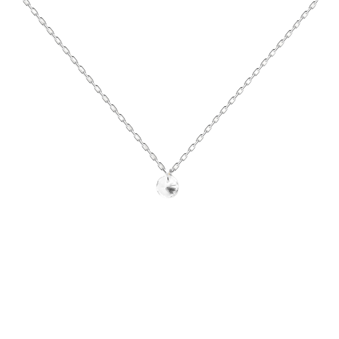 PDPAOLA Minimalistický strieborný náhrdelník Joy Essentials CO02-599-U (retiazka, prívesok)