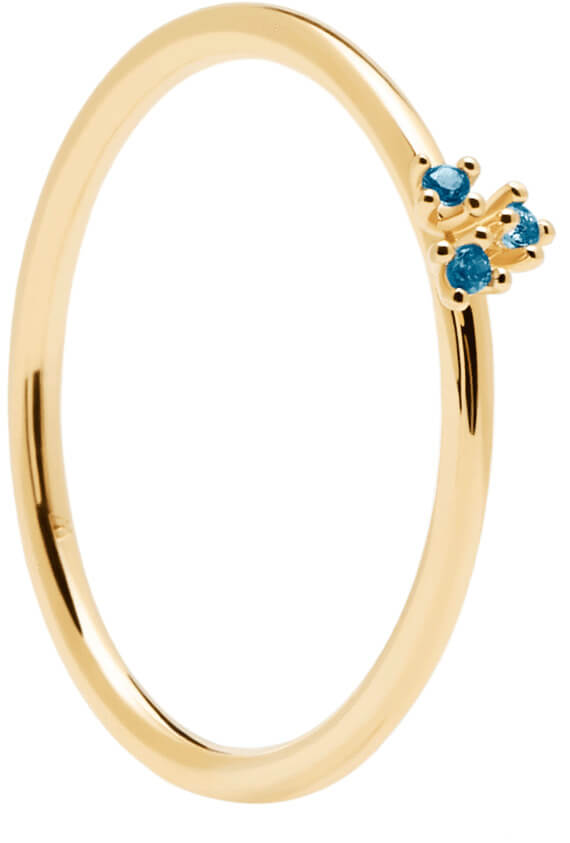 PDPAOLA Něžný pozlacený prsten ze stříbra se zirkony DAISY Gold AN01-183 56 mm