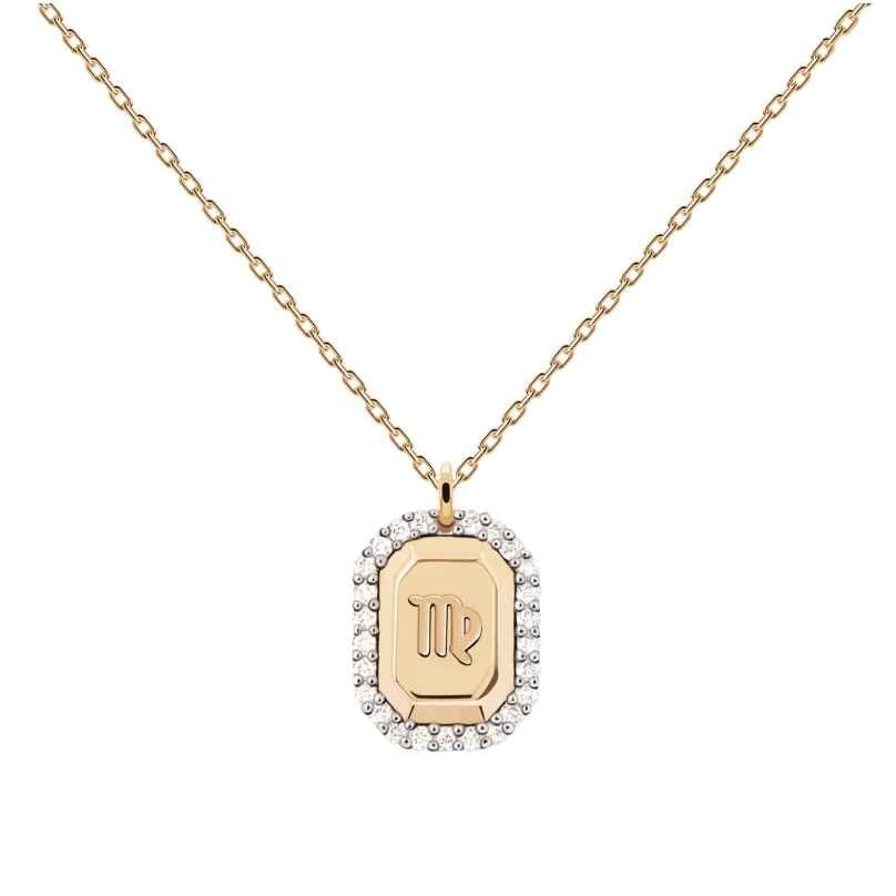 PDPAOLA -  Originální pozlacený náhrdelník Panna VIRGO CO01-573-U (řetízek, přívěsek)