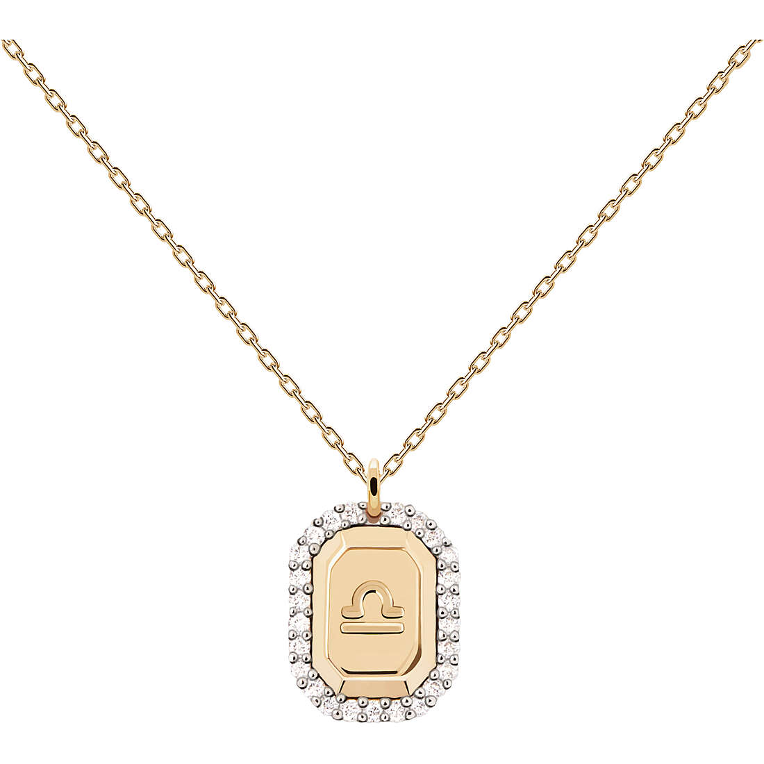 Levně PDPAOLA Originální pozlacený náhrdelník Váhy LIBRA CO01-574-U (řetízek, přívěsek)