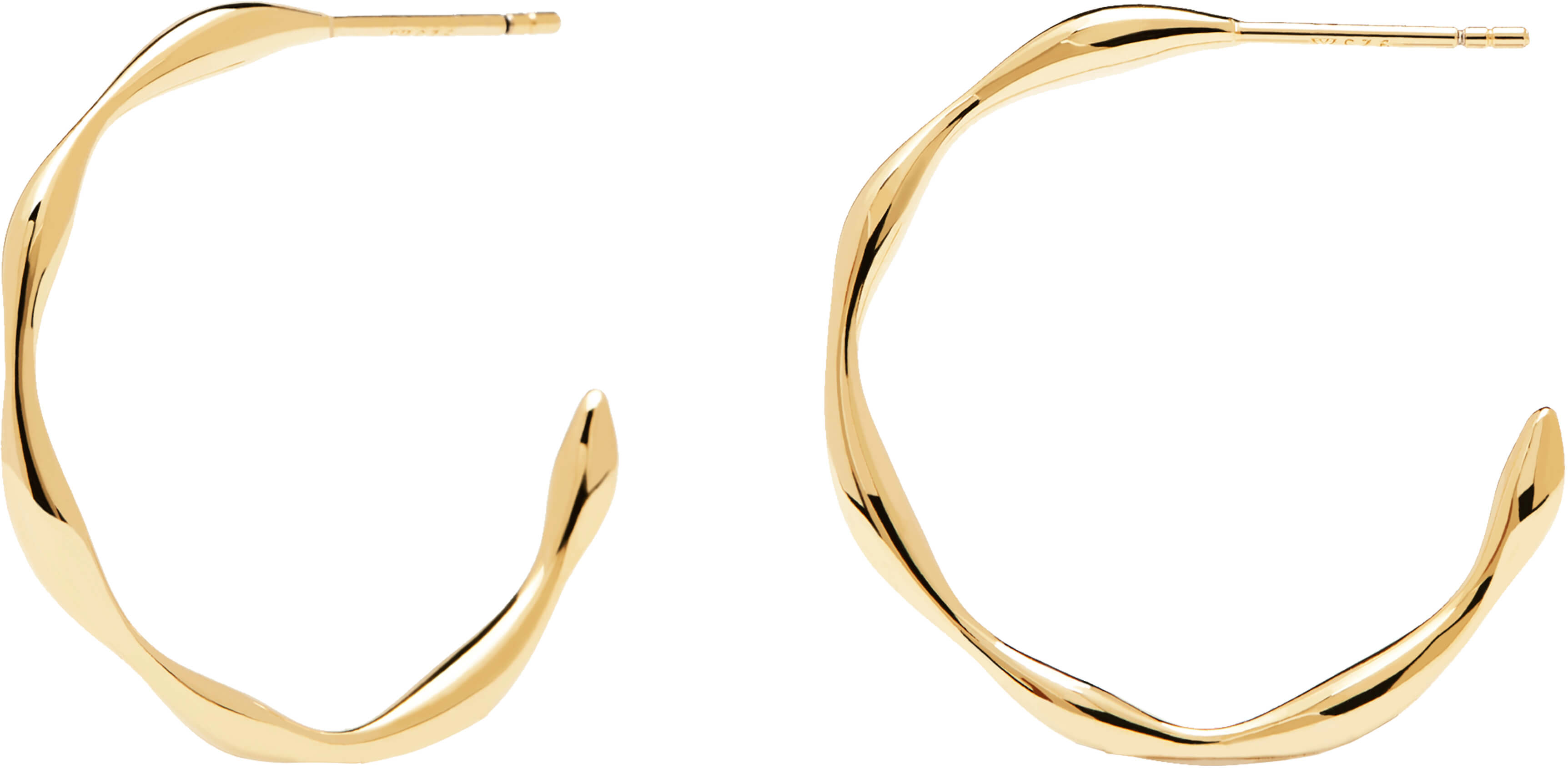 PDPAOLA Pozlátené minimalistické náušnice kruhy zo striebra VANILLA Gold AR01-306-U
