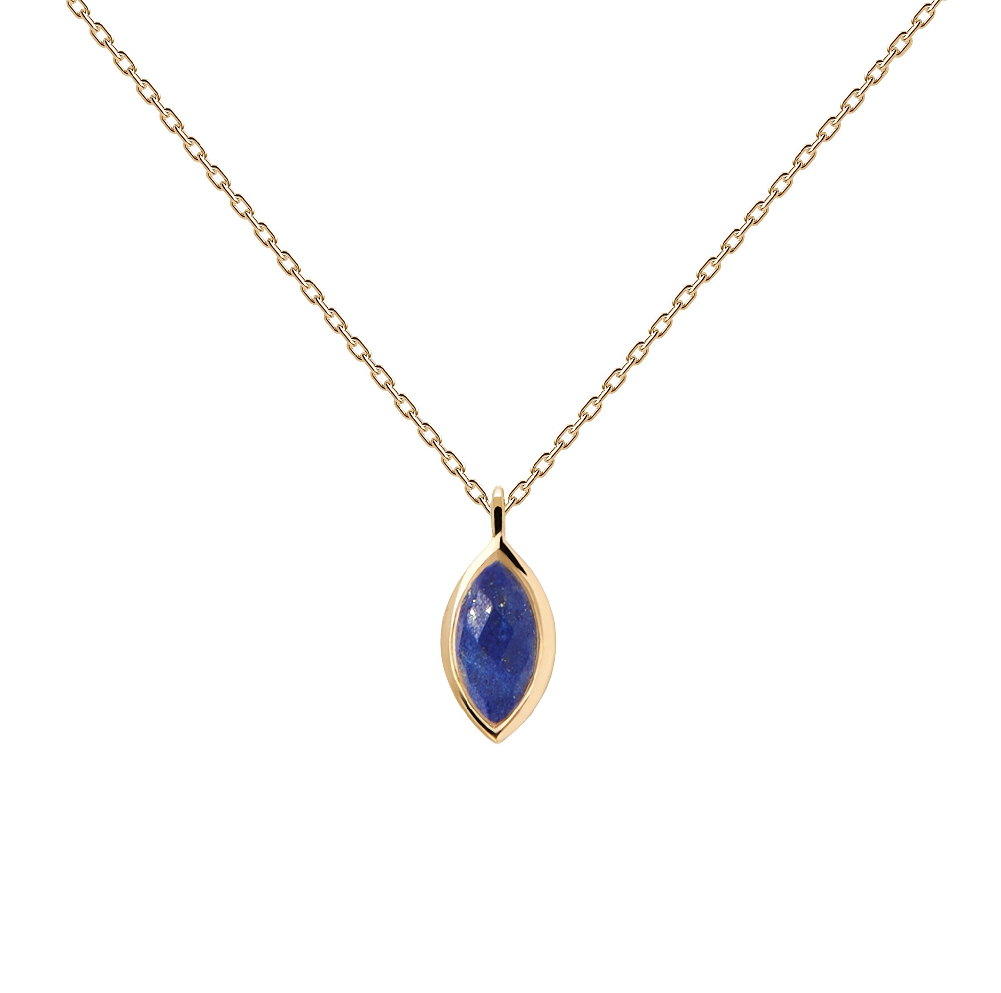 Levně PDPAOLA Pozlacený náhrdelník Lapis Lazuli Nomad Vanilla CO01-680-U