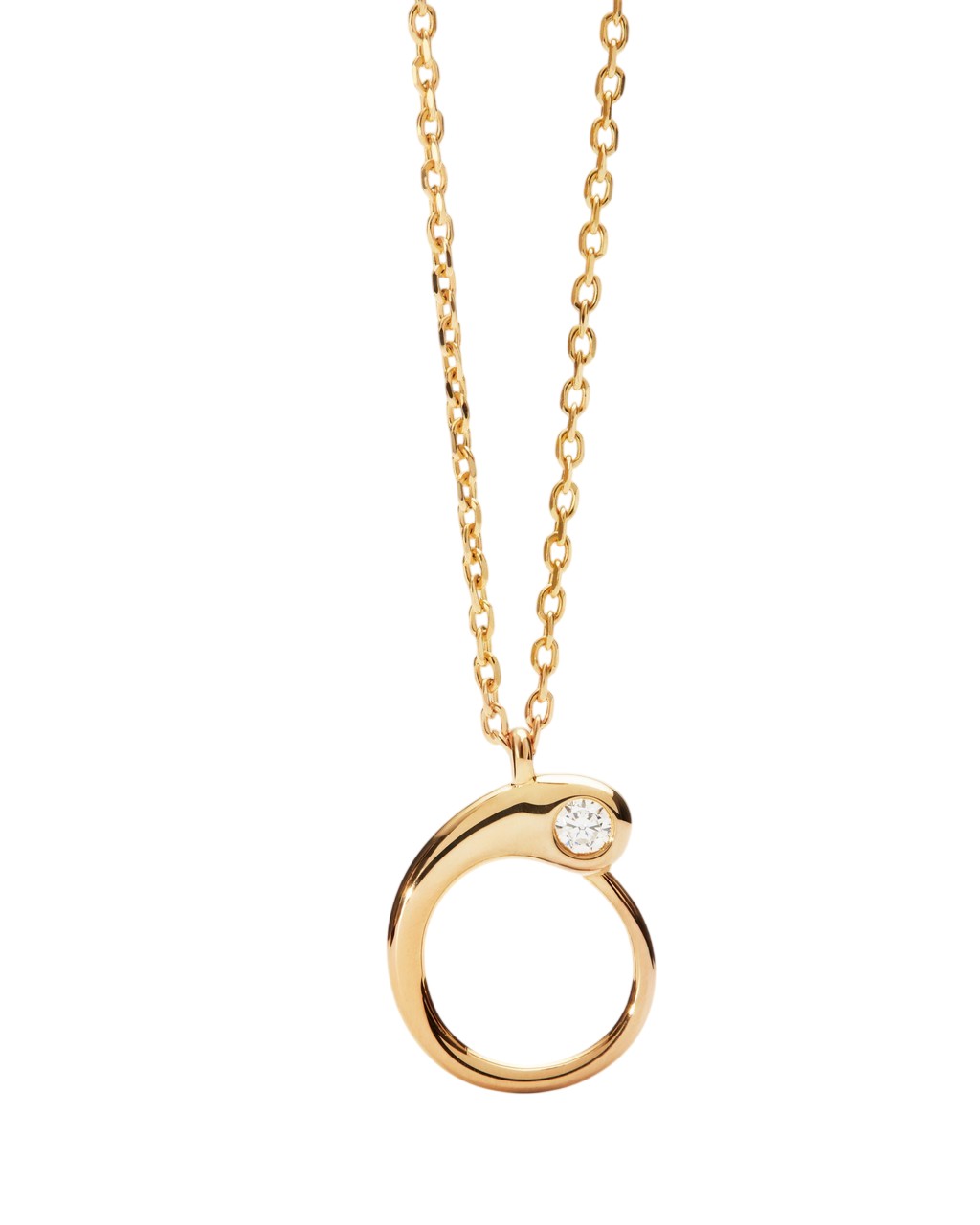 PDPAOLA Pozlátený náhrdelník písmeno "O" Initial CO01-B88-U (retiazka, prívesok)