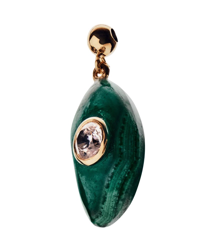 PDPAOLA Pozlátený prívesok s malachitom a zirkónom CH01-251-U