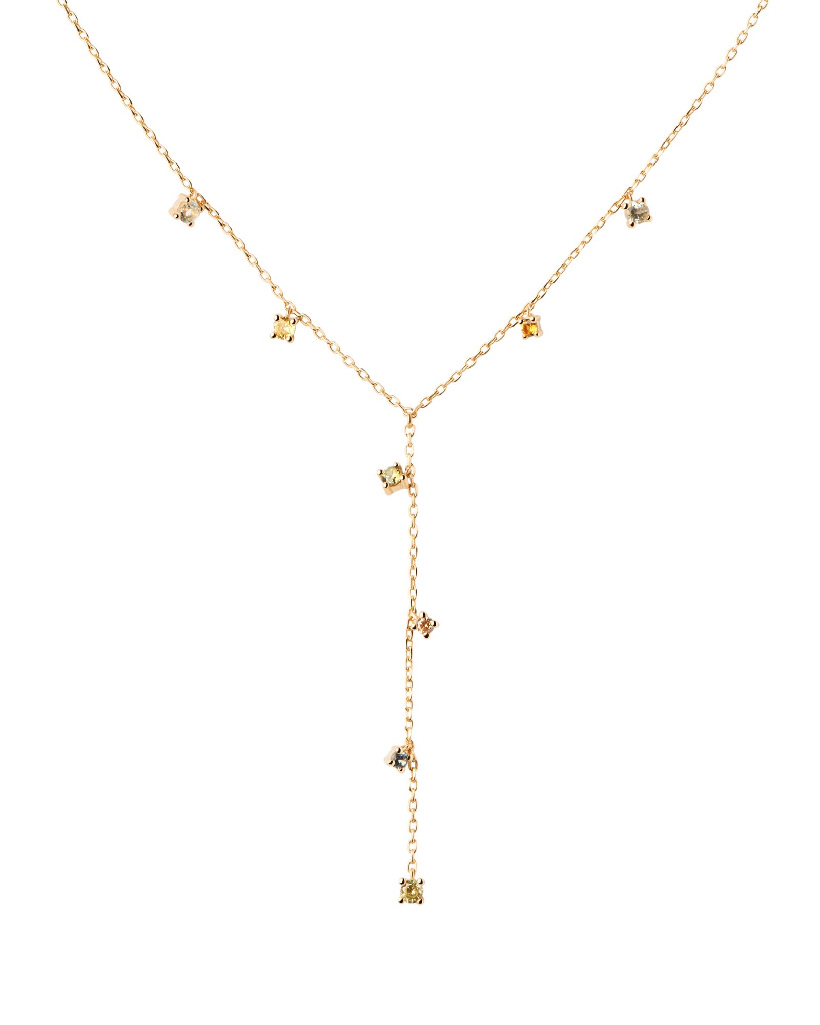 PDPAOLA Pôvabný pozlátený náhrdelník so zirkónmi JANE Gold CO01-864-U