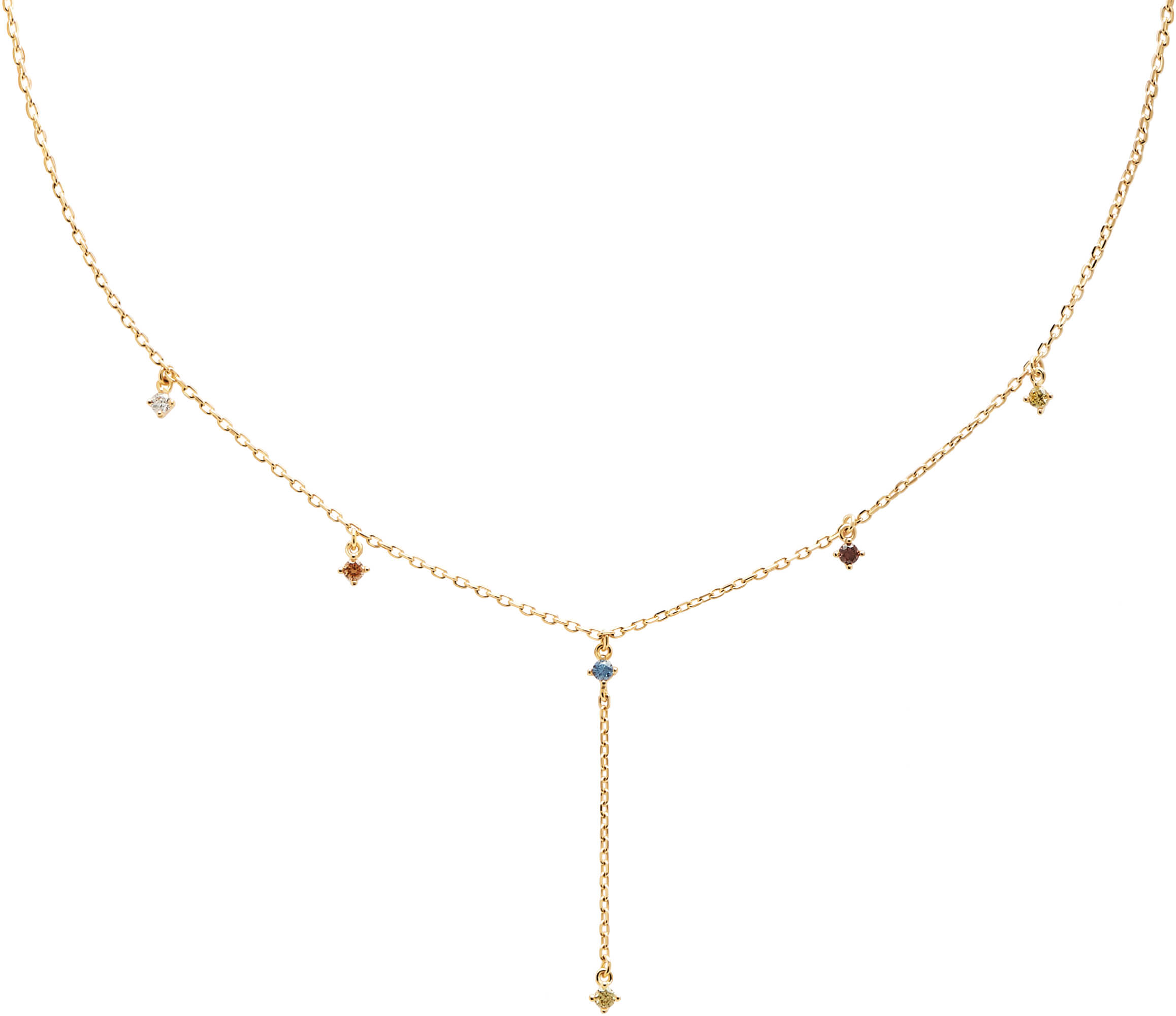 PDPAOLA -  Půvabný pozlacený náhrdelník se zirkony MANA Gold CO01-194-U