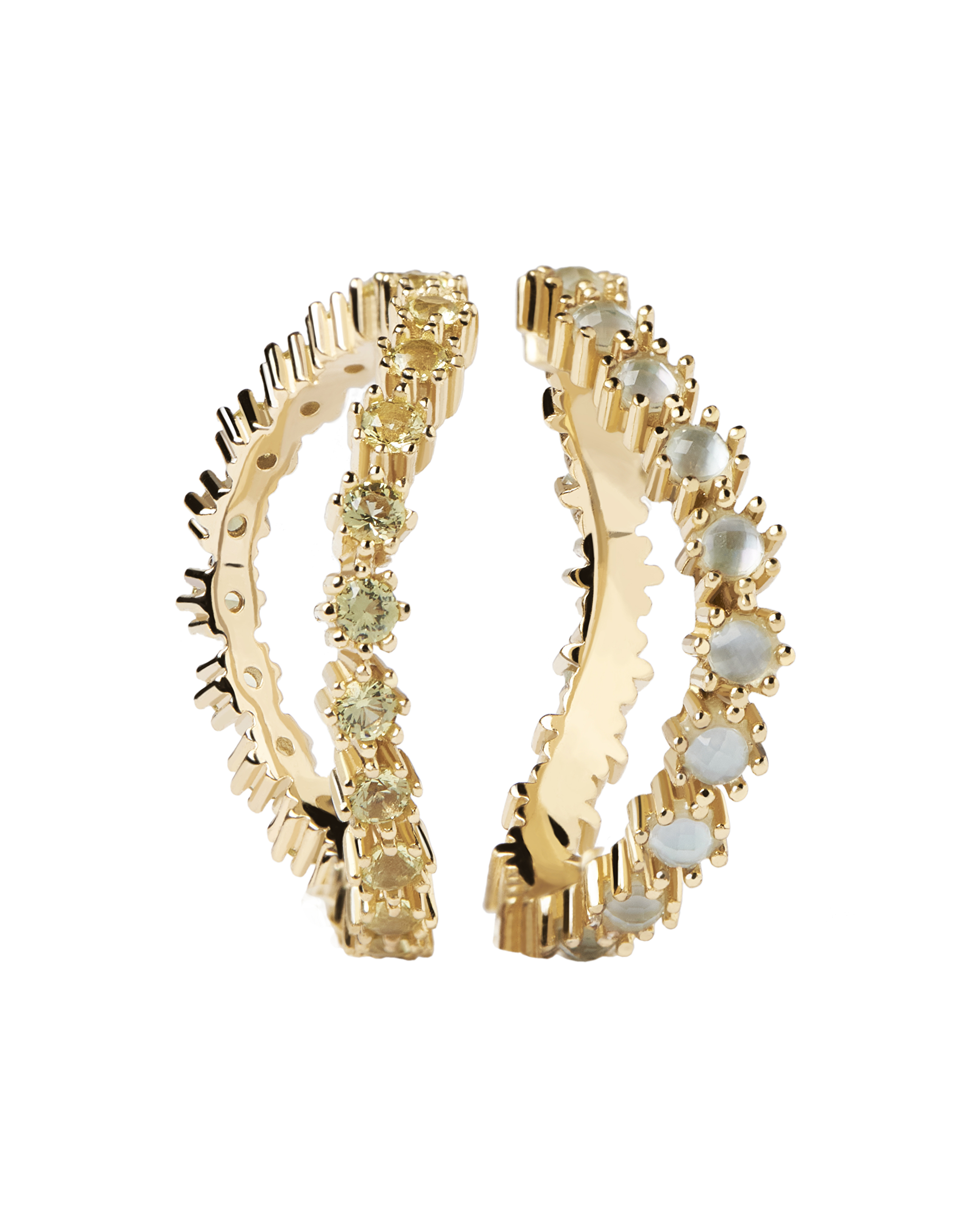 PDPAOLA Pôvabný set pozlátených prsteňov zo striebra KARA Gold AN01-640 54 mm