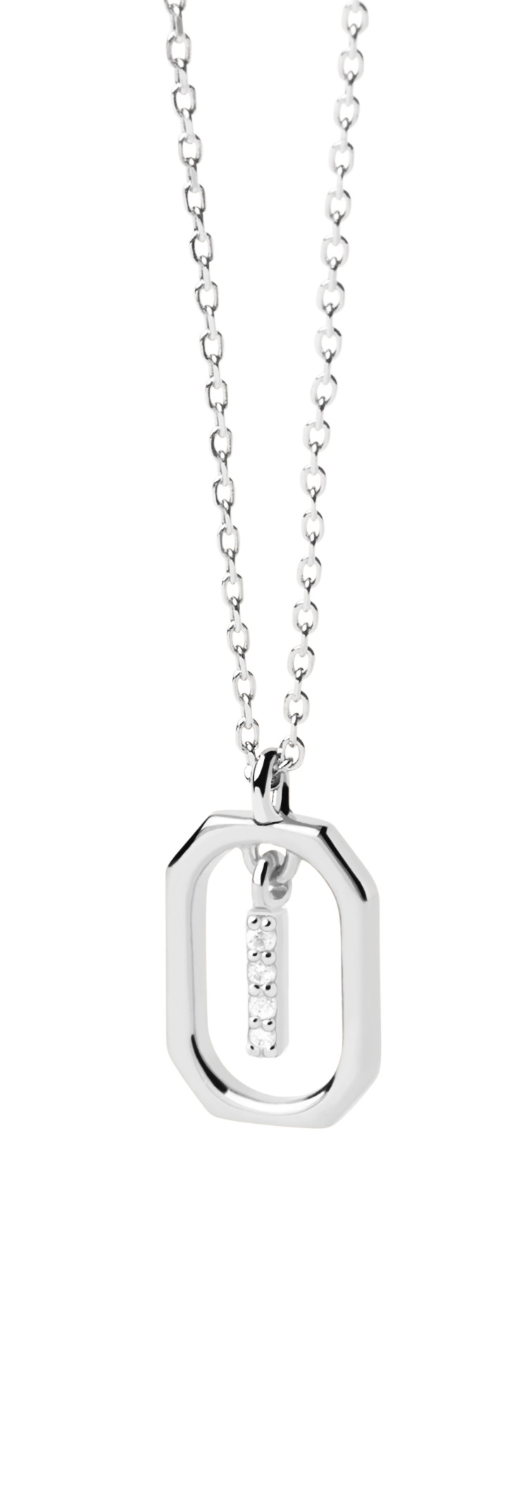 PDPAOLA Půvabný stříbrný náhrdelník písmeno \